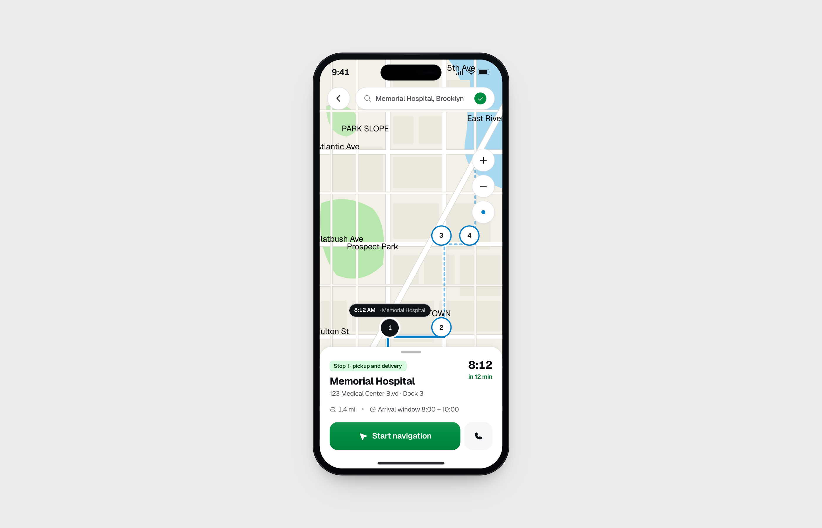 BioWaste Mobile. Full-bleed navigation